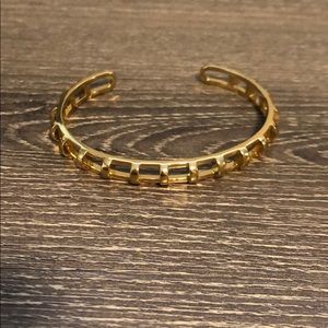 Gold metal cuff bracelet